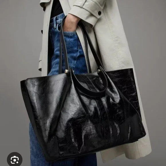 All Saints Large Black Tote "EUC" - Picture 16 of 16